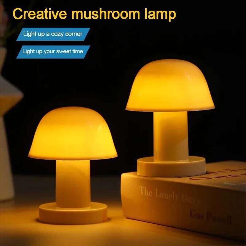Mini Creative Mushroom LED Light Battery Powered Portable Desktop Sunset Night Lamp for Coffee Bar Bedroom Home Decor Gift Z260227