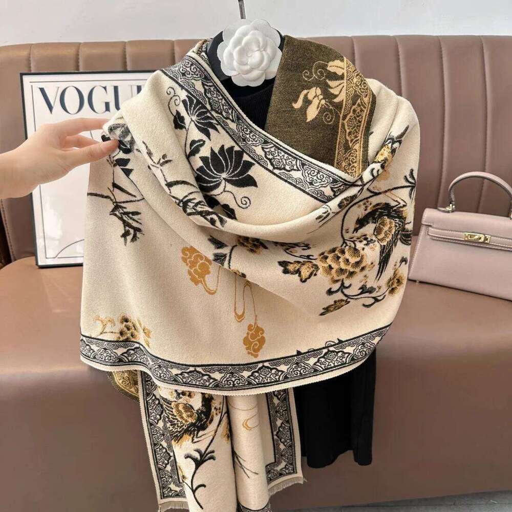Luxury Winter Cashmere Scarf Women Print Design Warm Pashmina Blanket Poncho Scarves Female Carriage Shawl Thick Foulard Bufanda Z260226