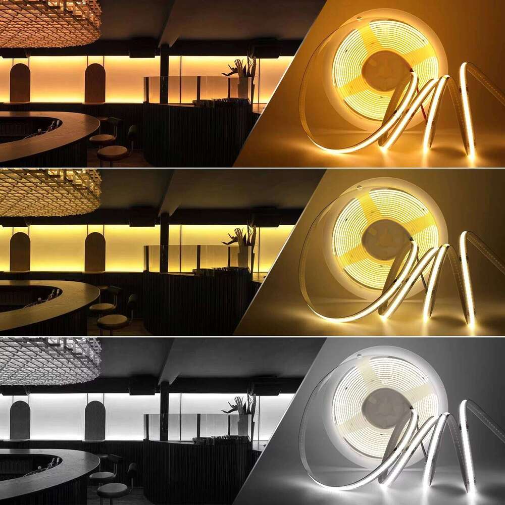 3MM 5MM 8MM Width COB Strip 5V 12V 24V 320LEDs Flexible LED Tape Ribbon with Adhesive High Density Linear Lighting Z260226