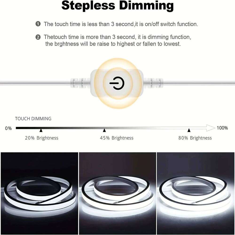 Touch Sensor LED Strips USB 5V Dimmable 120LED/M DIY Home Decor Flexible Tape Neon Signs Belt Waterproof Lighting Lamp Z260226