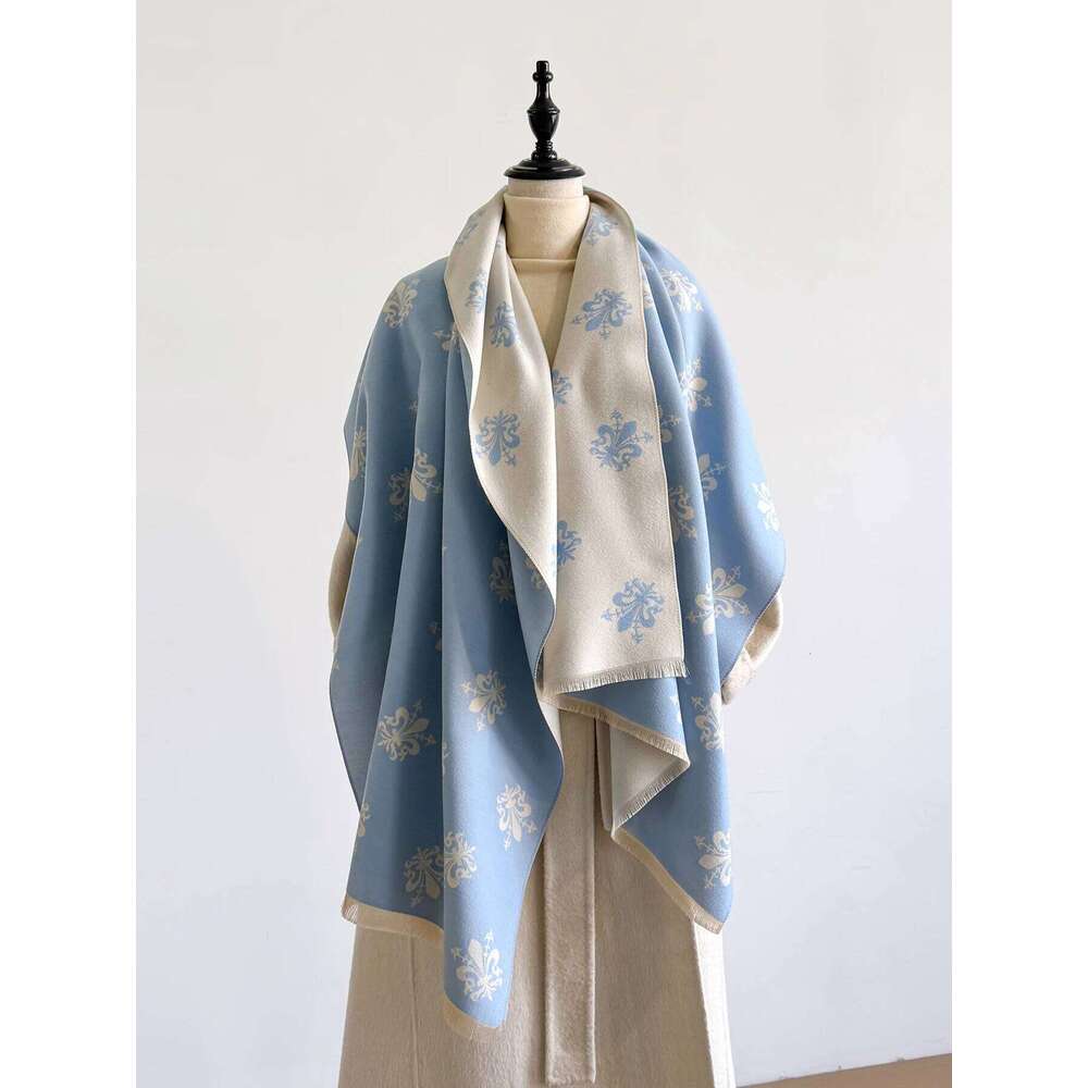 New Winter Elegance Women's Pattern Scarf - Thick Faux Pashmina Two-Sided Shawls, Cozy Warm Foulard & Female Blanket Wraps Z260226