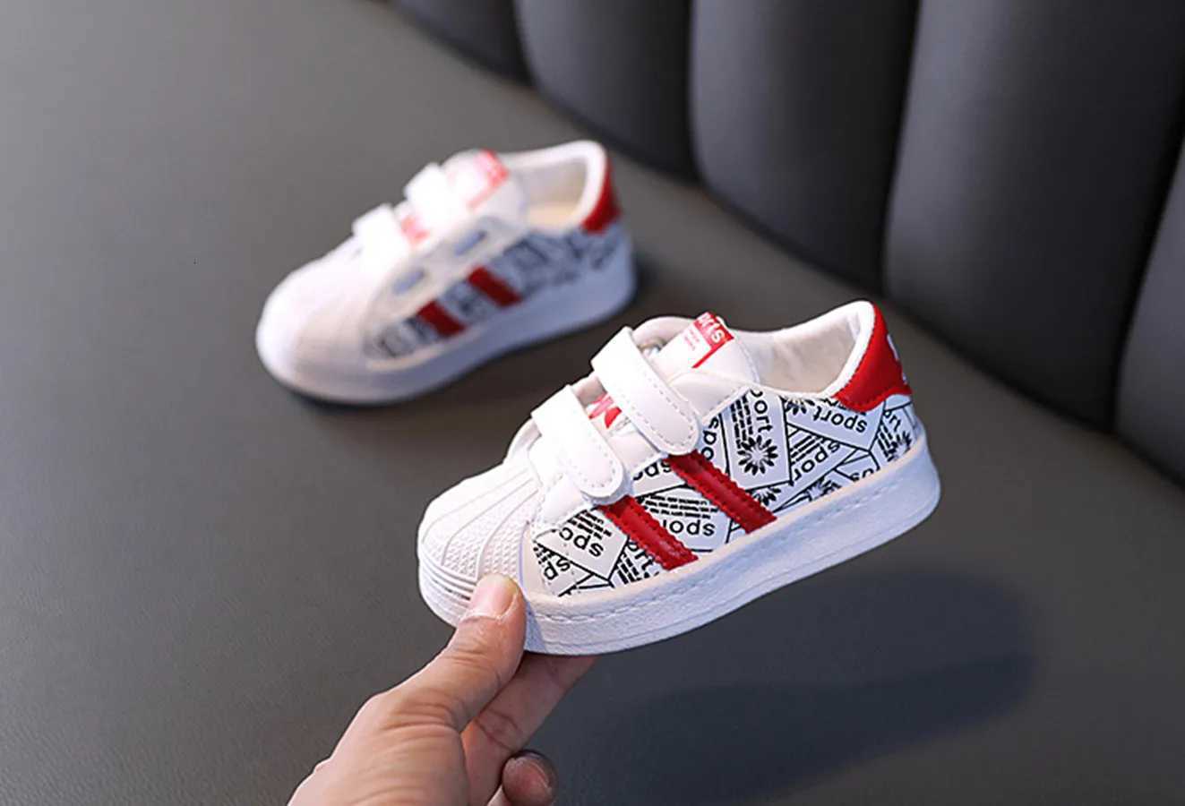 1-6T Baby Sneakers Shell Toe Graphic Print PU Non-slip Wear-resistant Toddler Sports ShoesT260227