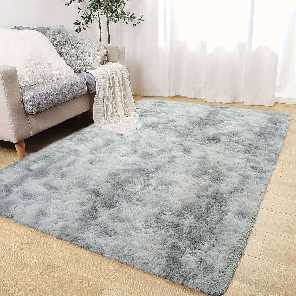 VIKAMA Tie-Dye Plush Soft Living Bedroom Game Room Carpet, Non-Slip Entrance Door Mat, Home Decoration H260226