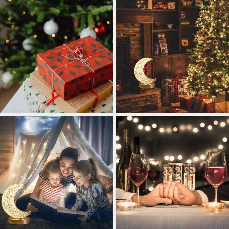 Bedroom Crystal Touch Dimming Night Light Girls Room Home Decor Aesthetics USB Bedside LED Ambient Table 3d Moon Lamp Z260227