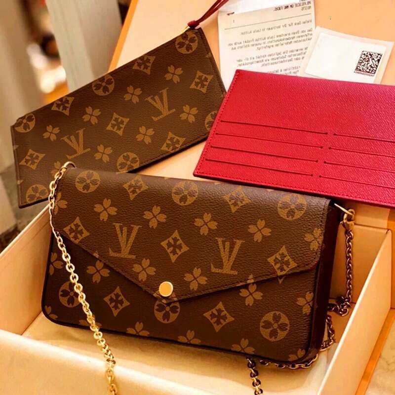 10A High quality card bag Multi Felicie Pochette Women Chain Bags Wallet Messenger Leather Handbags Shoulder High Quality Flower Purse Crossbody Bag 88