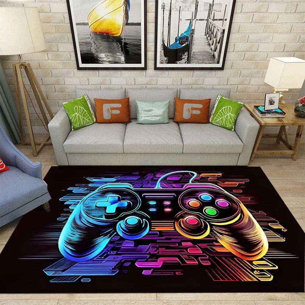 Gaming Boy Gamer Rug with Controller Carpet for Game Esports Room and Boys' Game-Themed Bedroom Floor Mat H260226