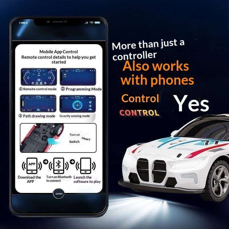 New Arrival 1:64 Scale Mini Alloy Bluetooth Remote Controlled 488 Sports Car M4 Racing High Speed For Boys Gift Cool Toy H260227