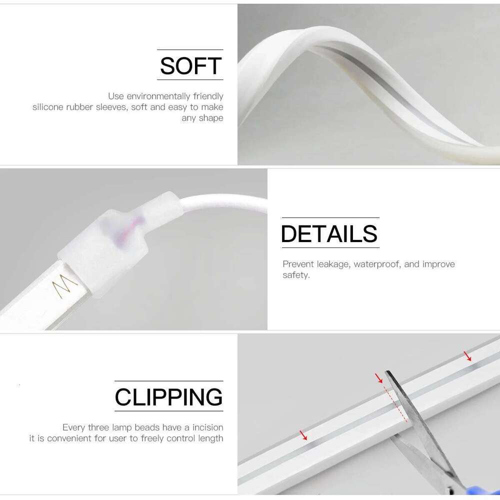 Zigbee 3.0 Tuya Smart 5V USB Neon LED Strip Light Waterproof Dimmable Wif Control TV Backlight Cabinet Room Decor Alexa Lamp Z260226