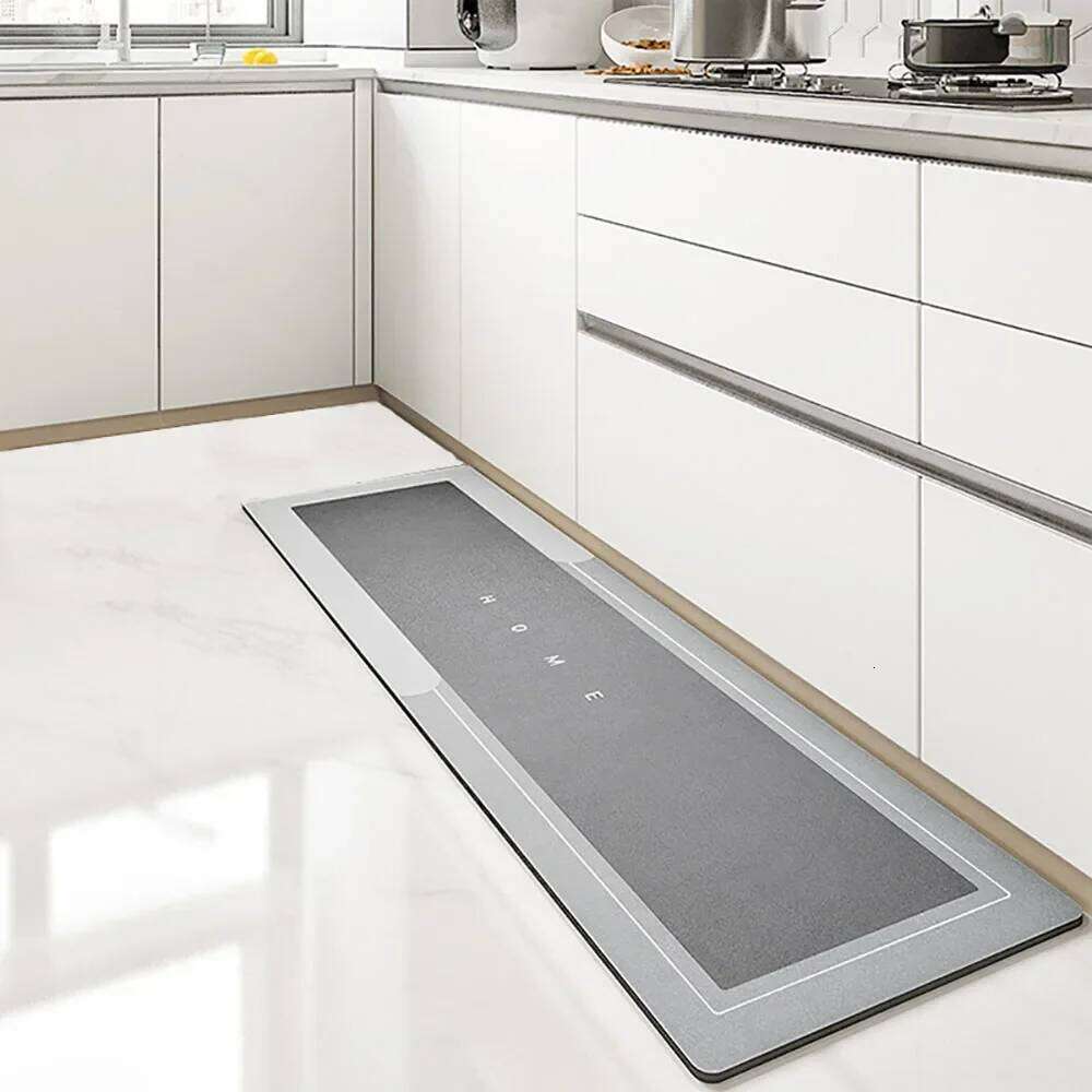 Super Absorbent Floor Mat Crystal Velvet Bath Pad Anti-Slip Kitchen Mats Wipeable Wash Long Strip Carpet H260226