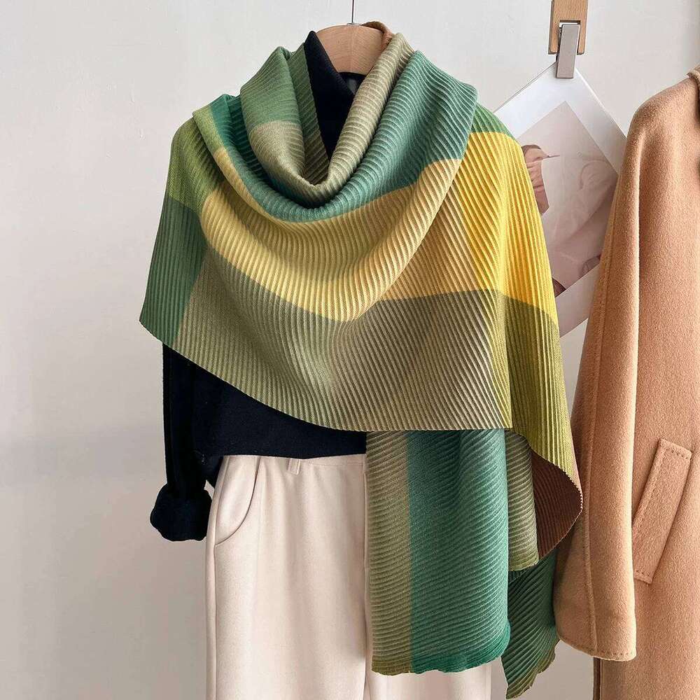 Women Winter Cashmere Scarf 2025 Stripe Pashmina Luxury Brand Shawls and Wraps Bufanda Hijab Travel Stoles Echarpe Warm Blanket Z260226