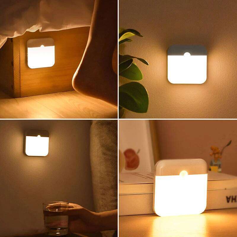 Night Human Motion Sensor Lamp USB C Rechargeable Light, Wireless LED Wall lamp For Stairs Closet Kitchen Bed Z260227