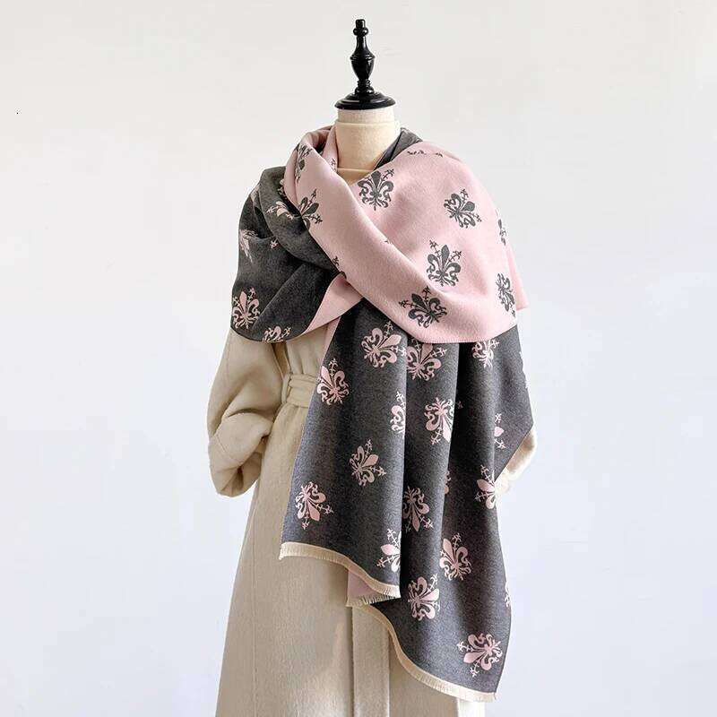 Women's Winter Luxury Thick Warm Pashmina Wrap Imitation Cashmere Scarf with Star Jacquard Design for Casual Wear Z260226