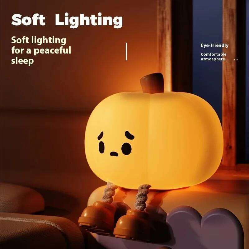 Pumpkin patting cartoon night silicone high-end atmosphere light girl gift eye protection desk lamp Z260227