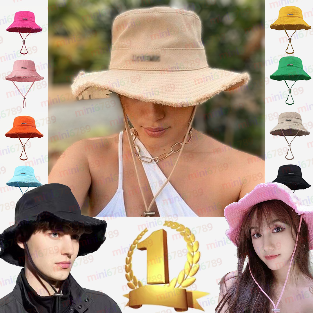 Designer bucket hat from jacquemes unisex for summer wide-brimmed sun cap outdoor beach canvas bucket hats Le Bob Artichaut same high-quality caps