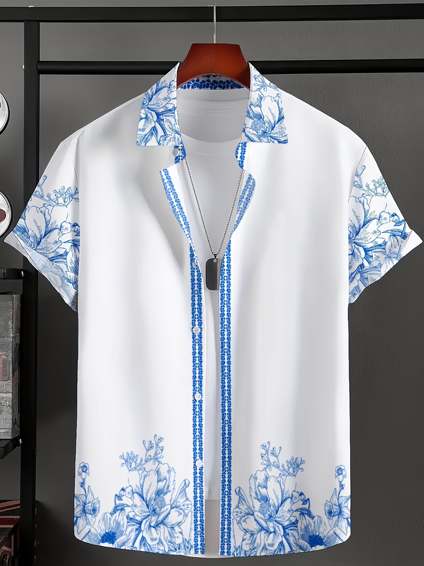 Luxury Brand Designer Clothes New Men's Simple Short-Sleeve Shirt, Summer Casual Top, Trendy Loose Fit