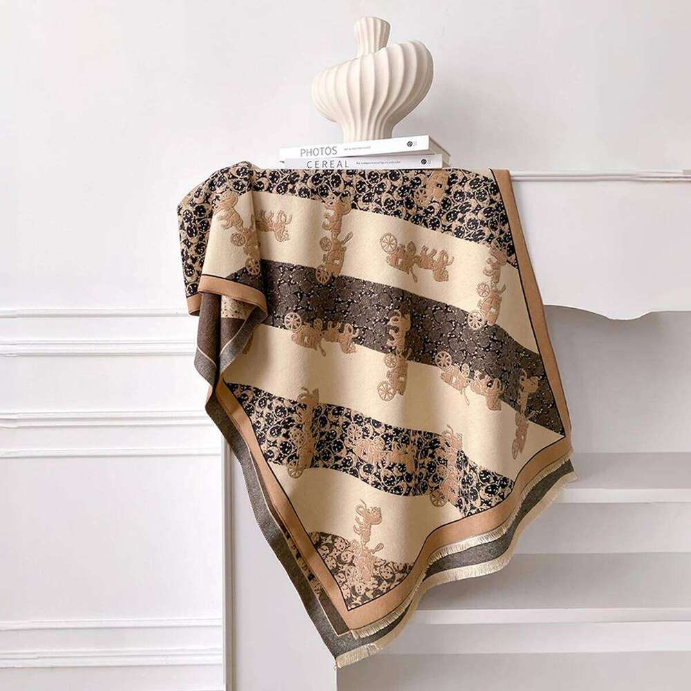 Luxury Winter Warm Cashmere Scarf for Women Jacquard Pashmina Shawl Wrap Neckerchief Coldproof Female Bufanda Echarpe Z260226