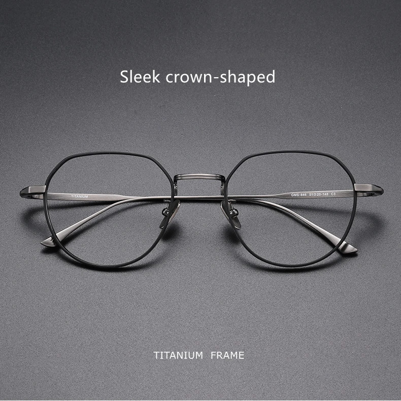 Japanese Retro Pure Glasses Frame Crown Polygonal Optical eyeglasses for man MASUNAGA same n GMS846 260206BJ - view 3