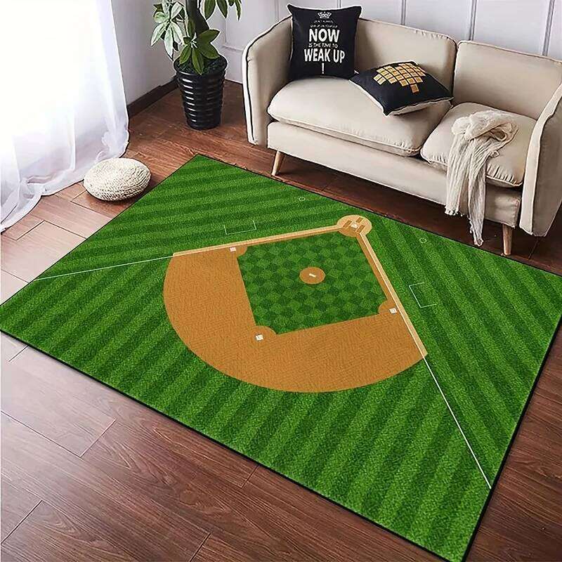 Modern Baseball Field Pattern Area Rug Comfortable Green Carpet Living Kitchen Bedroom Laundry Home Decor and Room H260227 - view 3