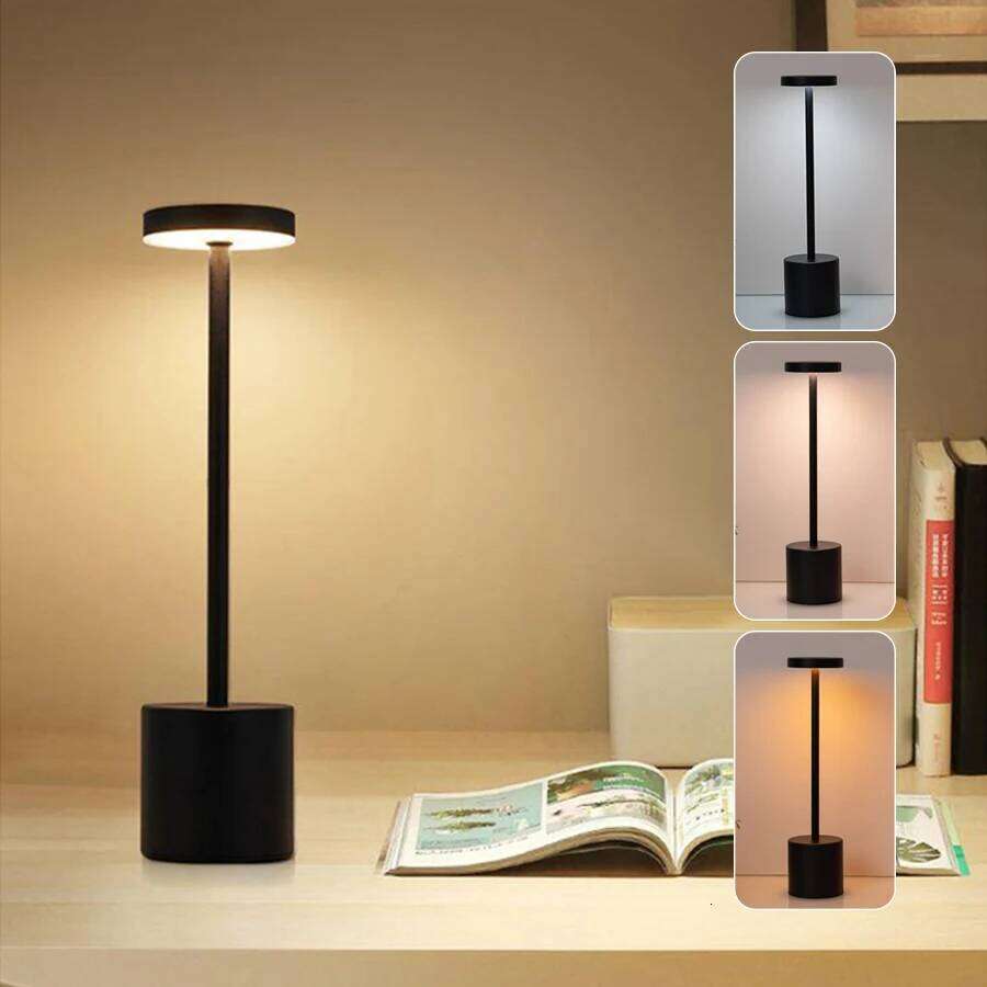 Type C Rechargeable LED Table Touch Switch Bedside Night Light Portable 3 Colors Desk Lamp for Club Bar Room Ambient Decor Z260227