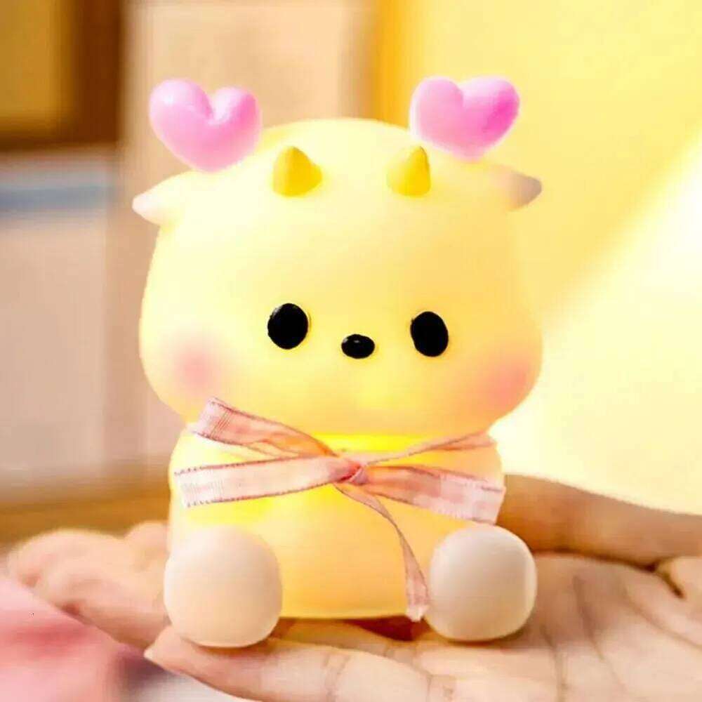 1PC Pink LED Cartoon Dragon Night Lamp ,Bedroom Bedside Light For Kids Friend Holiday Gifts Z260227