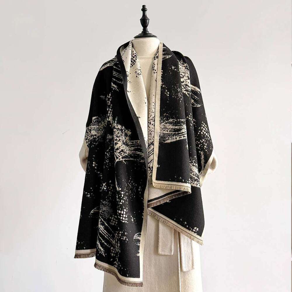 Winter Cashmere Jacquard Scarf for Women Thick Blanket Soft Warm Pashmina Tassel Shawl New Design Female Bufanda Z260226