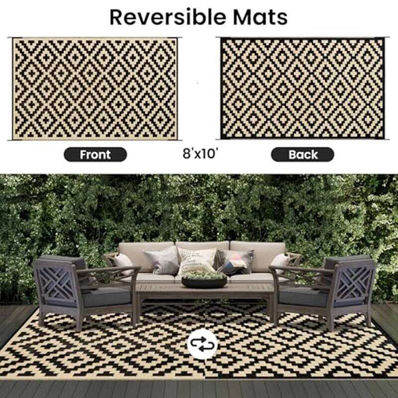 kitinjoy Reversible Plastic Rugs Outdoor Camping RV Mat Carpet Rooftop Non-slip Super Waterproof Indoor Mats For Living Room H260226
