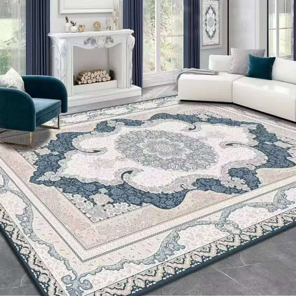 Vintage Bohemian Carpet Washable Non-Slip Soft Polyester Fiber Area Rug for Bedroom, Living Room Mat Office Decor H260226