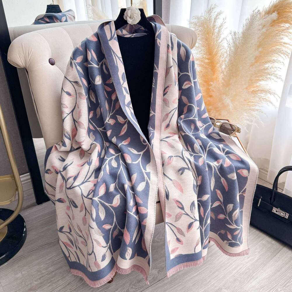 Elegant Plaid Imitation Cashmere Scarf Soft Warm Versatile Shawl Coldproof Windproof Blanket for Autumn Winter Z260226