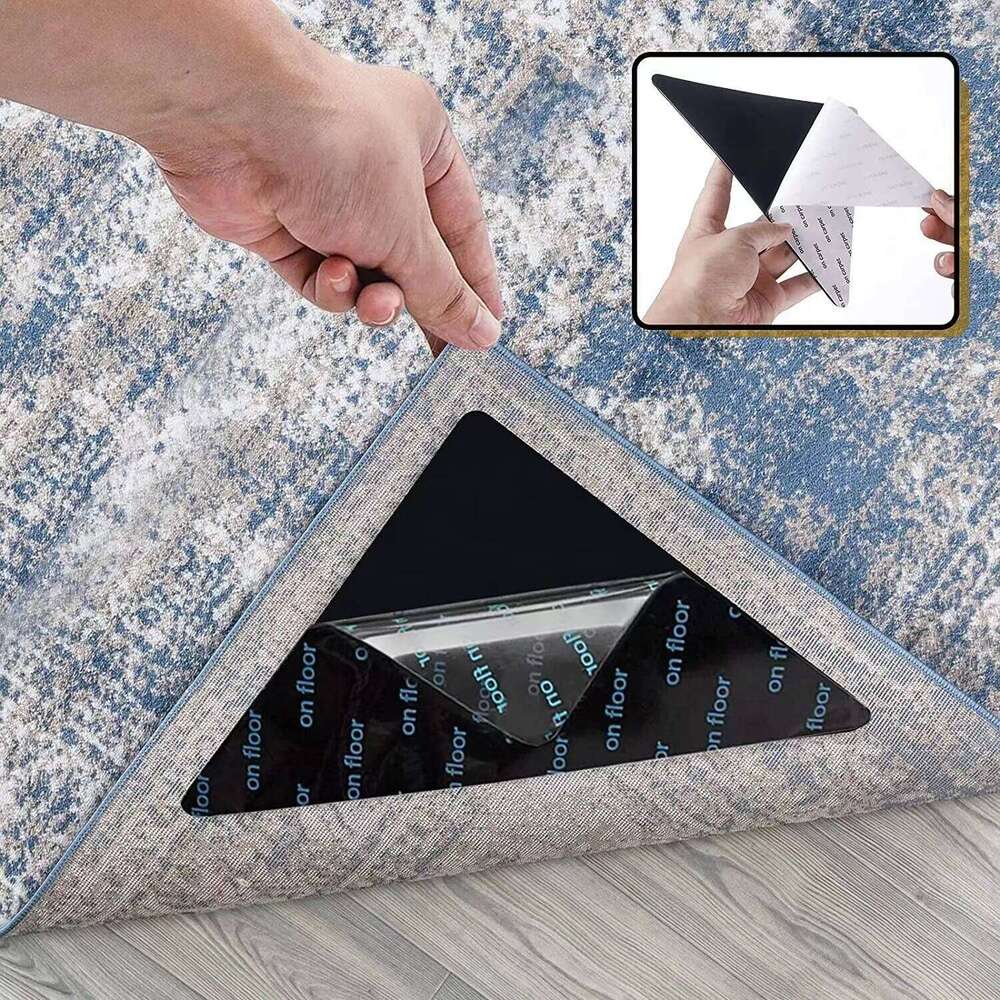 4PCS Nano PU Self-adhesive Anti-slip Triangular Carpet Household Floor Mat Fixed Patch Washable and Reusable H260226