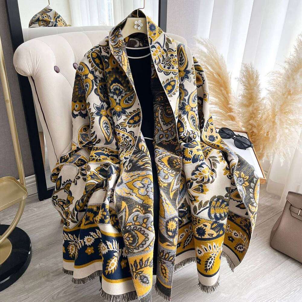 2025 Winter Imitation Cashmere Scarf Women Design Outdoor Warm Pashmina Blanket Scarves Female Shawl Wraps Thick Foulard Bufanda Z260226