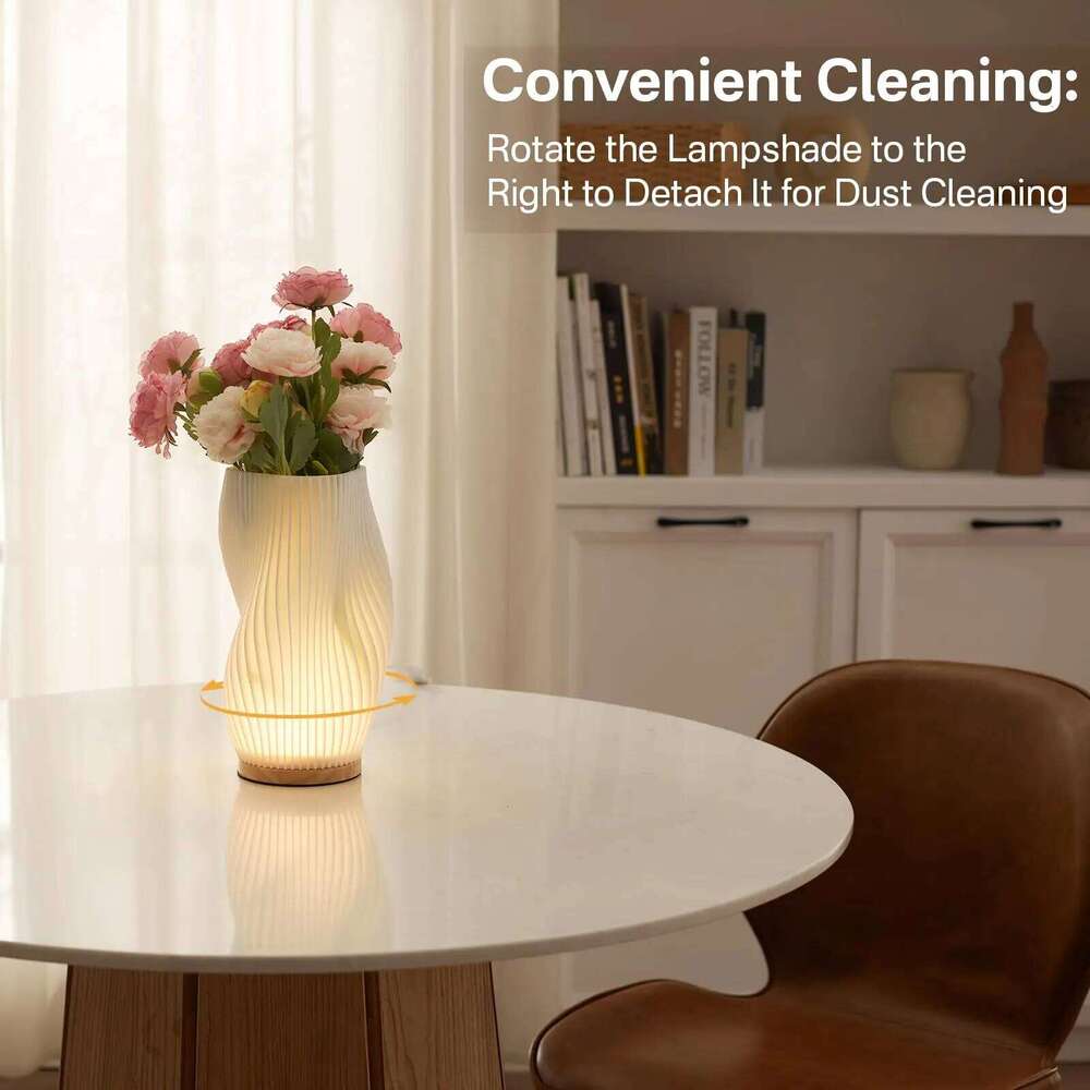 3D Pleated Bedroom Bedside 3 Levels Dimmable Desk Lights LED Night Light Coffee Shop Card Seat Atmosphere Lamp Z260227