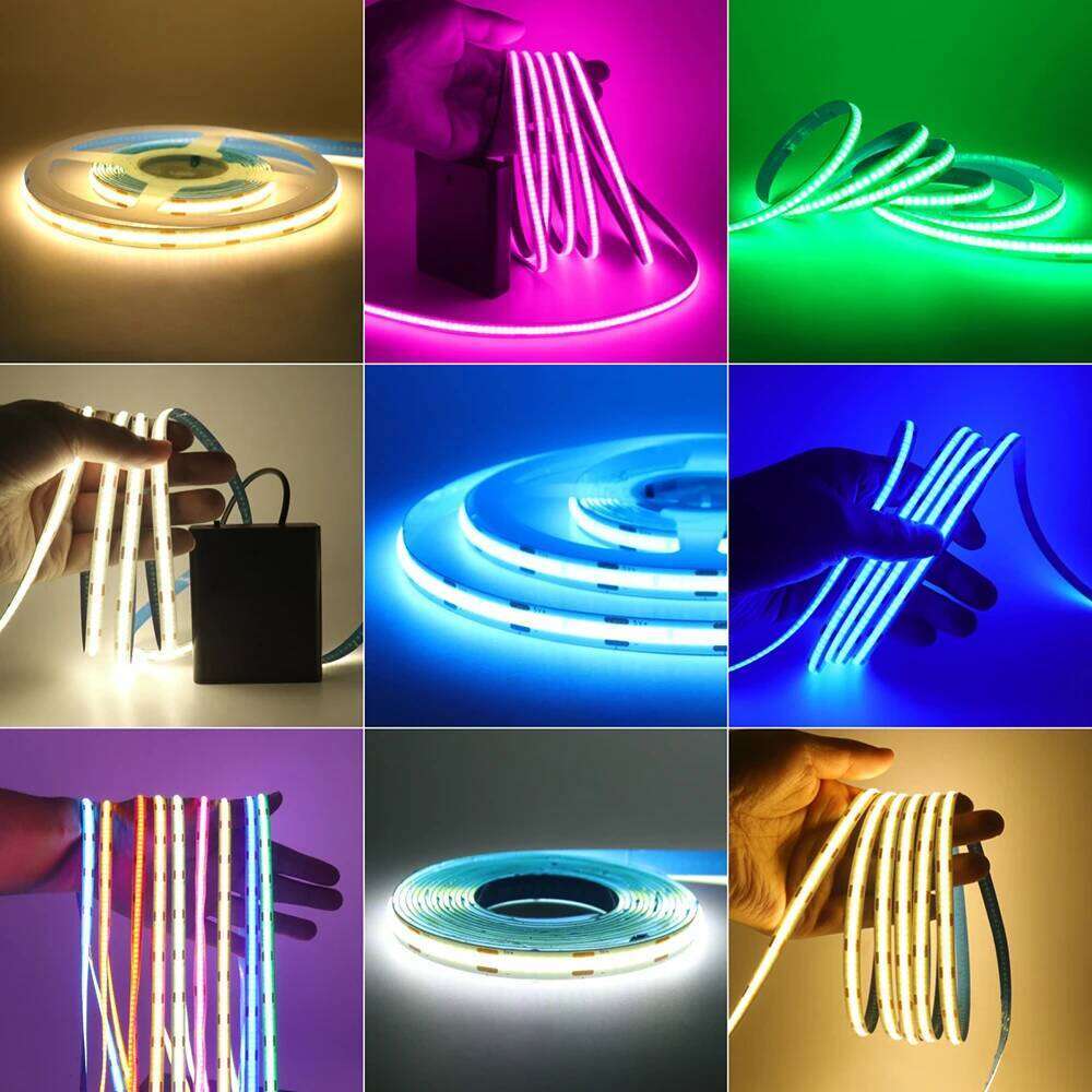 5V USB 3mm 5mm PCB COB Led Strip Light Battery Power with Switch DC 8mm White Red Yellow 320 LEDs Flexible Adhesive Tape Lamp Z260226