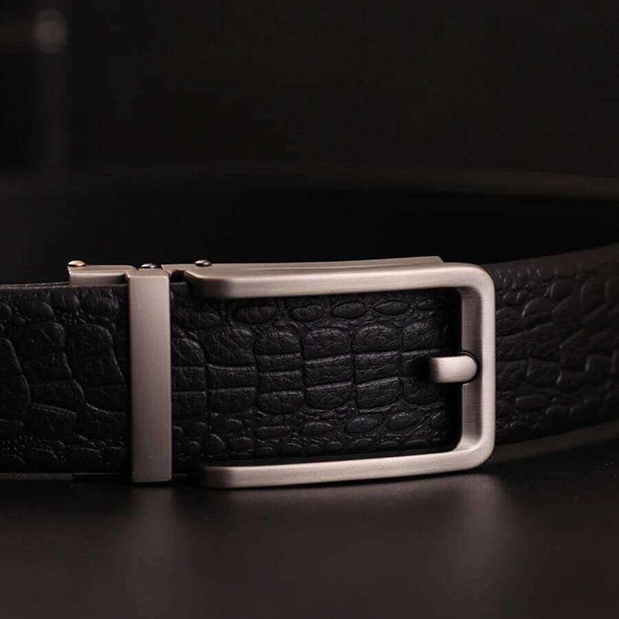 Formal Business Reverse Pull Belts Luxury Genuine Leather Belt Top Quality Automatic Strap Click Buckle Men belt Z260226