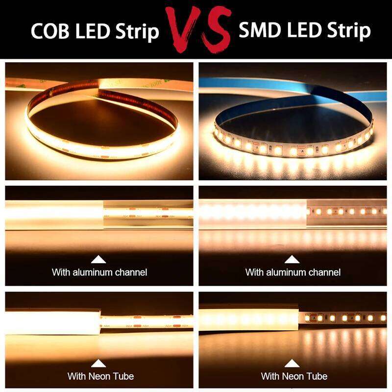 UL Listed COB LED Strip Light 320 480 LEDs/m 16.4ft High Density Flexible Tape Ribbon 3000-6500K RA90 Led Lights DC12V 24V Z260226