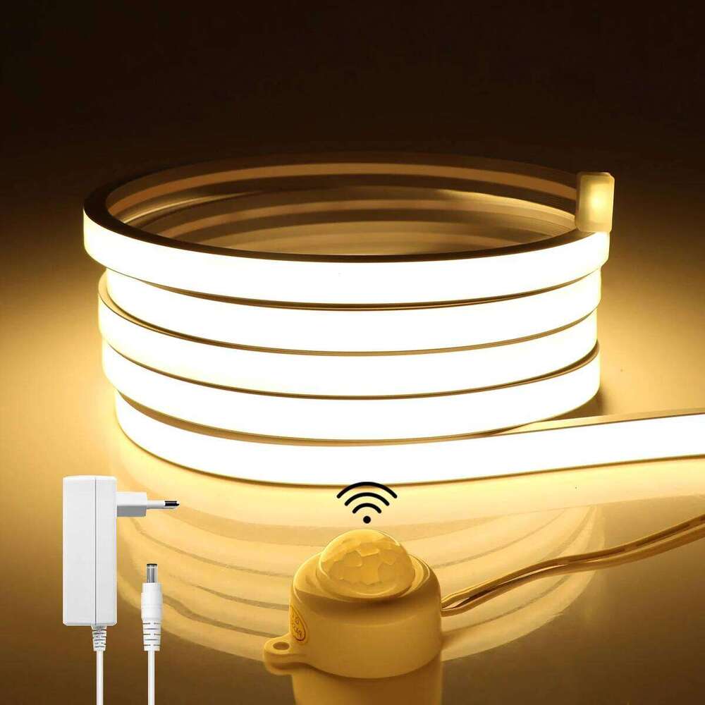 Ultra Bright 24V COB Light LED Strip with PIR Motion Sensor Switch 320leds/m Waterproof Neon Tape Lamp 3000K 4000K 6000K Z260226