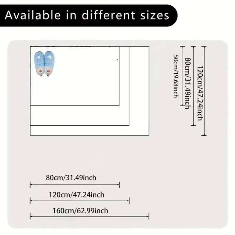 Rainbow Pattern Children's Room Square Cute Area Carpet Home Decoration Non Slip Door Bedside Floor Washable Mat H260226