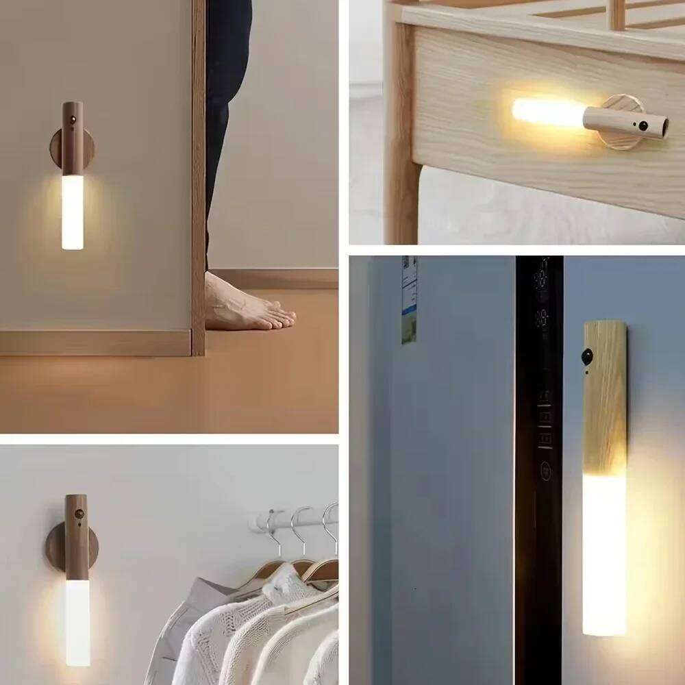 LED USB Night Magnetic Wall Kitchen Cabinet Closet Light Home Staircase Bedroom Table Move Lamp Bedside Lighting -1PC Z260227