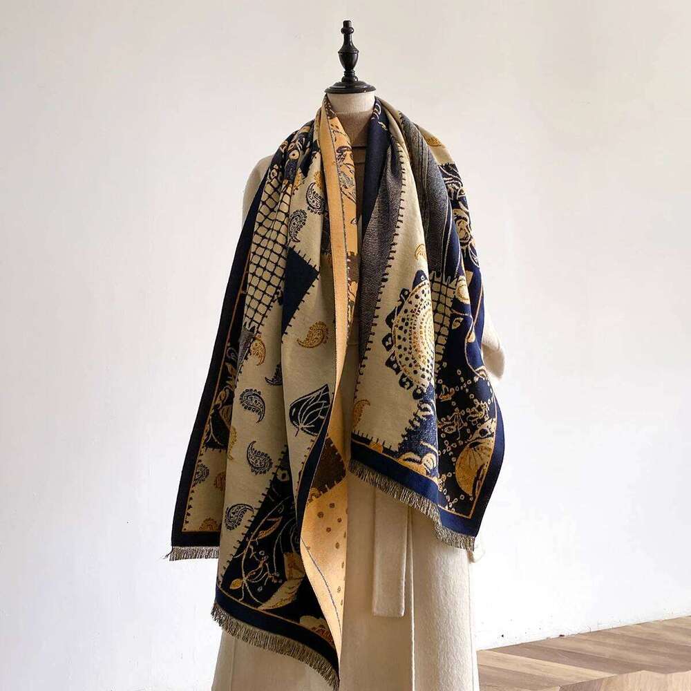 Ladies Latest Design Winter Reversible Jacquard Imitation Cashmere Scarves Premium Quality Thick Wrap Shawl Womens Scarf Z260226