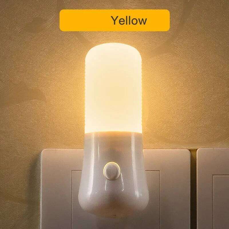 EU/US Plug Lights LED Night Light Push Button Switch Bedroom Bedside Baby Room Corridor Home Decor Wall Socket Lamp Z260227