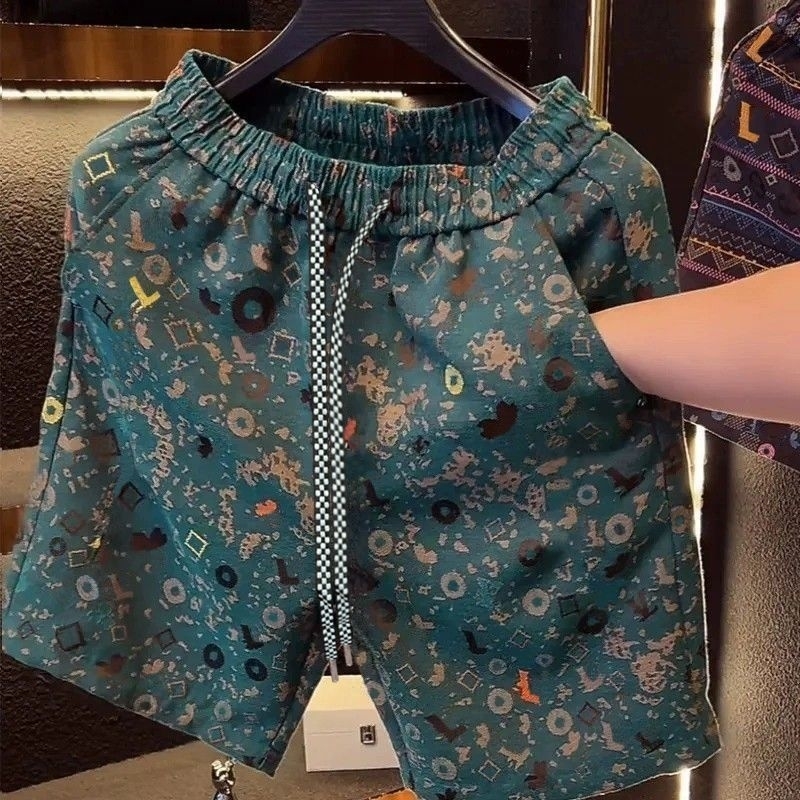 Retro Summer Style Trendy Dark Pattern Full Print Mens Shorts y260227