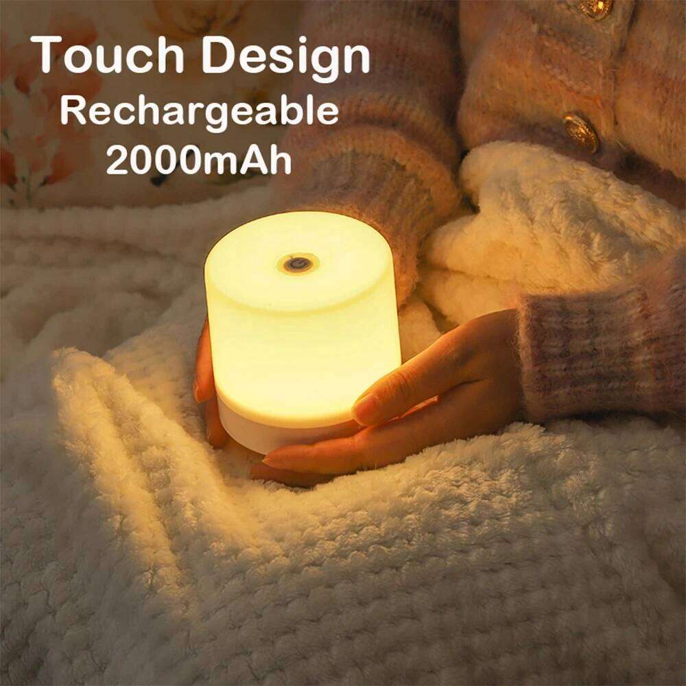 Touch Night Light Bedside Small USB Charging 3 Modes Dimming Table Bedroom Eye Protection For Kids Gift LED Book Lamp Z260227