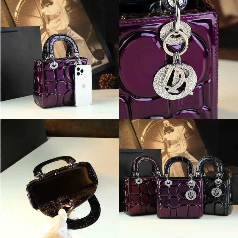 Vintage Genuine Leather European and American Cross-Border Fashion Handbag Princess Diana Style Women's 2025 New High-End Export Single Shoulder 
