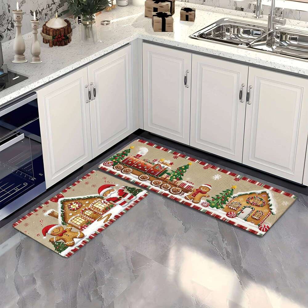 VIKAMA Merry Mat, Christmas Rug House Santa Tree Kitchen Rugs Living Room Carpet Home Decor Welcome Door H260226