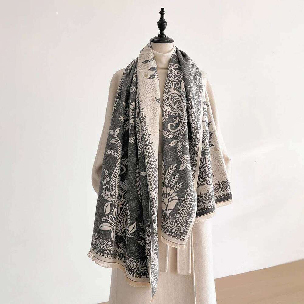 New Fashion Versatile Scarf Women Winter Double-Side Cashmere Warm Shawl Soft Pashmina Blanket Wrap Neckerchief Lady Z260226