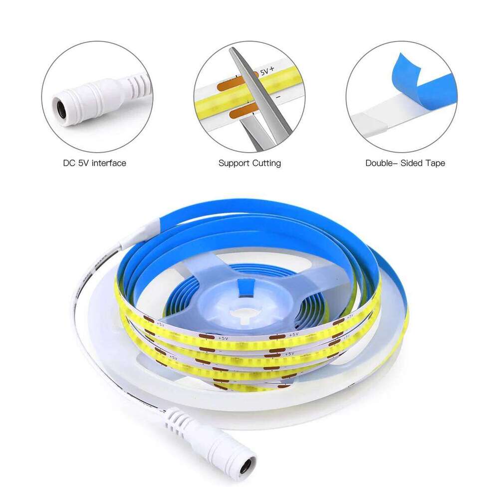 5V Motion Sensor LED Light COB Led Strip USB Powered Penetrate Wooden Switch Lights Room Decor Human Body Induction Lamp Z260226