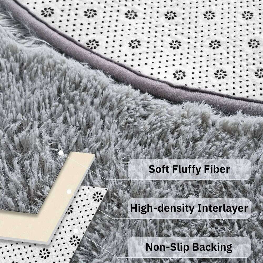 Plush Rugs Round Carpet For Living Room Sofa Foot Pad Fluffy Soft Kids Bedroom Cushion Balcony Hanging Basket Mat H260226