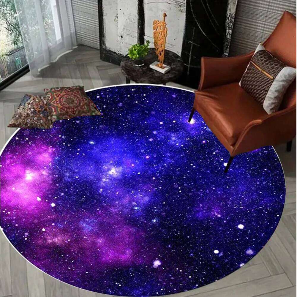 Creativity Round Carpets Nebula Pattern Bedroom Rug Living Room Floor for Meditation Reading Chair Home Decor Yoga Mat H260226