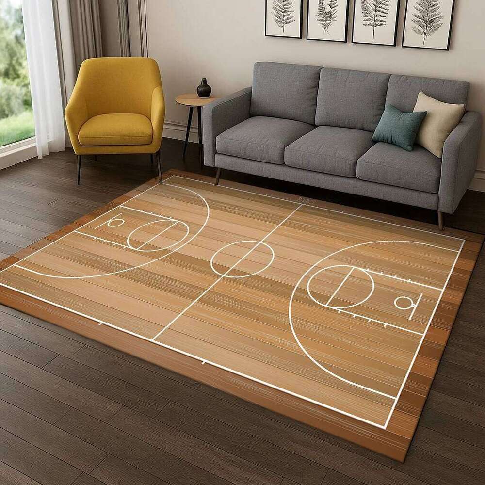 Basketball Court Sports Cartoon Carpet Rug for Sofa Bedroom Living Room Doormat Home Decor,Kid Game Non-slip Floor Mat H260226