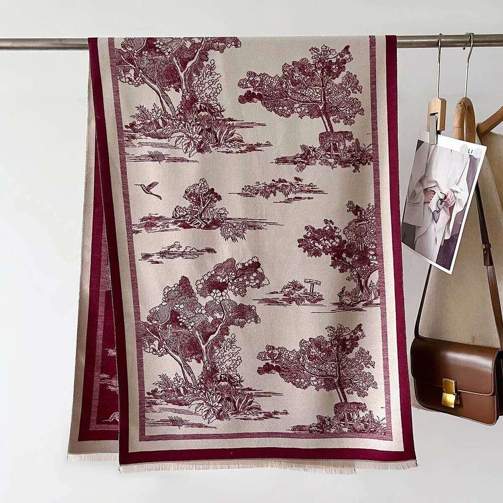 New Luxury Women Two-Sided Print Soft Warm Pashmina Fashion Shawl Winter Scarves Coldproof Windproof Blanket Scarf Echarpe Z260226