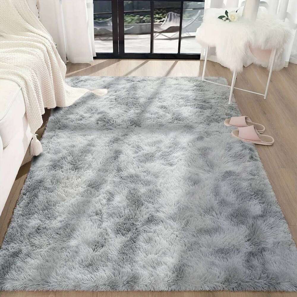 VIKAMA Tie-Dye Plush Soft Living Bedroom Game Room Carpet, Non-Slip Entrance Door Mat, Home Decoration H260226